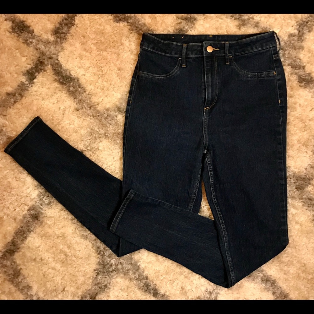 H&M High waist dark wash skinny jeans